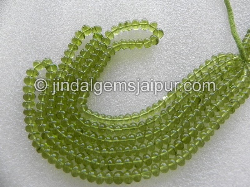 Peridot Smooth Roundelle Shape Beads